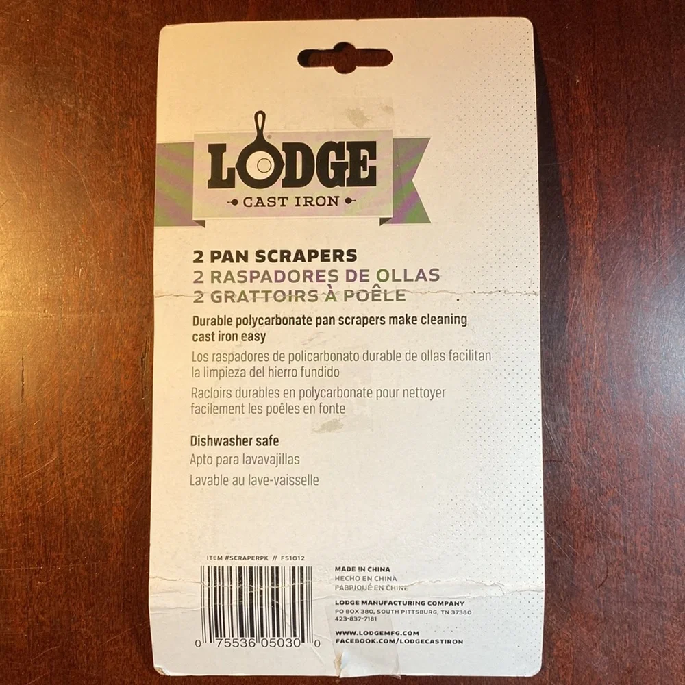 Lodge 2 Pack Durable Polycarbonate Black Red Pan Scrapers